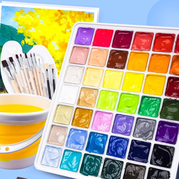 Conjunto de tinta aquarela profissional de 24 cores, cápsula de guache com 30ml, design exclusivo, tinta para alunos de arte