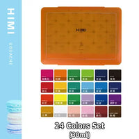 Conjunto de tintas guache Himi-Miya Jelly para crianças, 56 cores, 12 ou 24 cores, não tóxico, seguro, lavável, pinturas guache