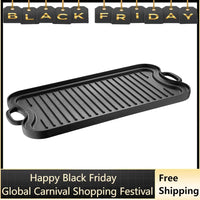 MasterPRO BBQ Double Reversible Grill/Griddle MPUS16305BLK - The