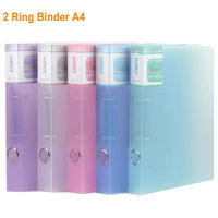 Cores claras Ring Binder para arquivo A4 Organizador de papel Pasta de 2 anéis Armário de arquivo