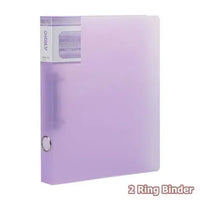 Cores claras Ring Binder para arquivo A4 Organizador de papel Pasta de 2 anéis Armário de arquivo