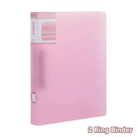 Cores claras Ring Binder para arquivo A4 Organizador de papel Pasta de 2 anéis Armário de arquivo