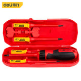 DELI 1/5/7/12PCS VDE Insulated Screwdriver Home Circuit Tool Insulation Isolation Current Electrician Cross Flat Screwdriver