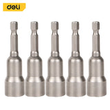 DELI 5 PCS Hex Socket Strong Magnetic Sleeve Electric Drill Screwdriver Hand Extended Metric Socket Head