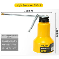 DELI 500ML Clear Oil Can High Pressure Oiler Grease Gun Extended Sprinkler Plastic Oil Pump Cans Mini Home Injector Can