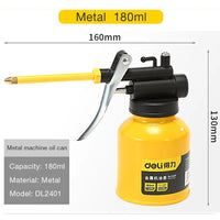 DELI 500ML Clear Oil Can High Pressure Oiler Grease Gun Extended Sprinkler Plastic Oil Pump Cans Mini Home Injector Can