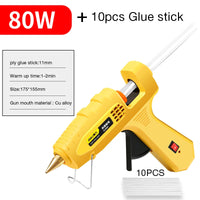 DELI 80W Hot Melt Glue Gun Set With Glue Stick Industrial Mini 20W Glue Guns Thermo Electric Heat Temperature Repair Tool