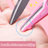 DELI Child Safety Scissors Kindergarten Round Head Small Plastic Paper Scissors for Kids DIY School Stationery