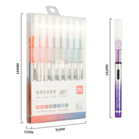 DELI Colored Gel Pen ink 8 Color Roller Ball Pen 0.5mm Fast Dry Office School Mark writing Stationery gift cute Roller pens