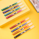 DELI Colored Gel Pen ink 8 Color Roller Ball Pen 0.5mm Fast Dry Office School Mark writing Stationery gift cute Roller pens