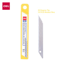 DELI Cutting Knife Blades Replacement 10PCS Pack Utility Knife Paper Cutter Blades Stationery