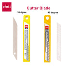 DELI Cutting Knife Blades Replacement 10PCS Pack Utility Knife Paper Cutter Blades Stationery