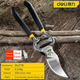 DELI Durable Pruning Shear Garden Tools Safety Labor saving High Carbon Steel scissors Gardening Plant Sharp Branch Pruners