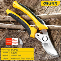 DELI Durable Pruning Shear Garden Tools Safety Labor saving High Carbon Steel scissors Gardening Plant Sharp Branch Pruners