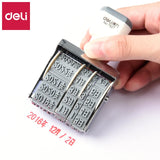 DELI Fromthenon Cute Date Stamp for Planner Clear Stamps Bussiness Rubber Stamp with Adjustable Date School Supplies Stationery