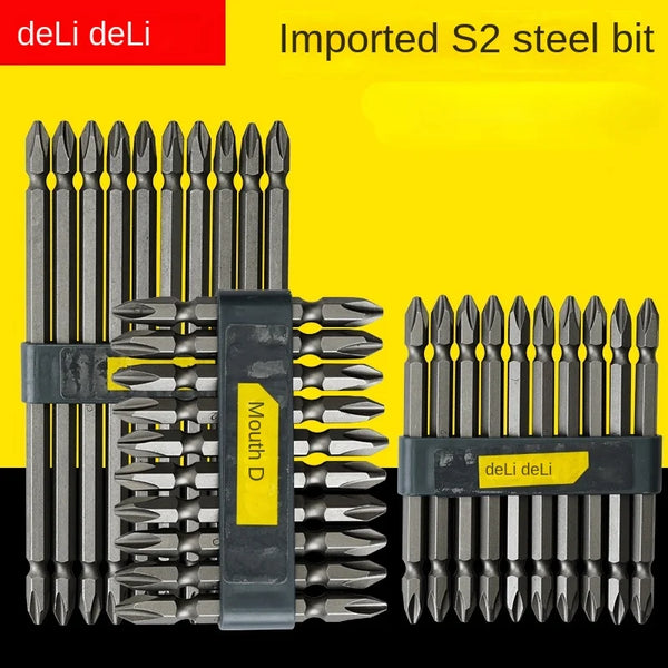 DELI Impact Strong Magnetic Batch Head Cross High Hardness Hand Drill Bit Screw Electric Screwdriver Set 50 65 100 150mm