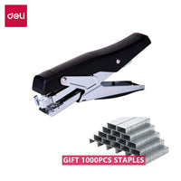 DELI Long Arm Stapler Plier Stapler Machine Black Grey Color Metal Structure Paper Sewing Machine Office Stationery