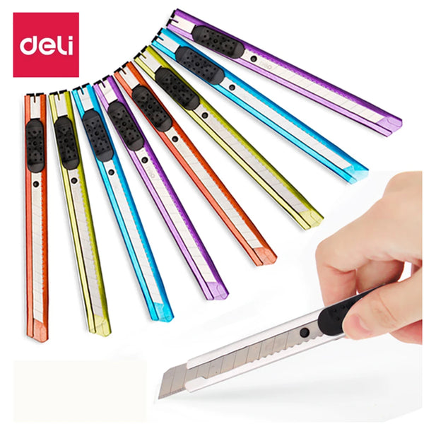 DELI Metal Paper Cutter SK5 Blade Utility Craft Knife Cutter Box Opener Stationery Cutting Knife