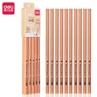 DELI Natural Wooden Pencil 2B HB 10PCS Pack Black Lead Office School Wood Writing Pencils Stationery