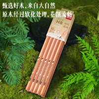 DELI Natural Wooden Pencil 2B HB 10PCS Pack Black Lead Office School Wood Writing Pencils Stationery