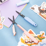 DELI Portable Scissors Student Kid Paper cut Office DIY School Home Art Folding Child preschool photo Safe Blunt Crafting