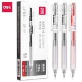 DELI Retractable Gel Ink Pens Black Blue Bullet Tip Office Writing Pen 0.5 mm Replaceable Refills School Supplies