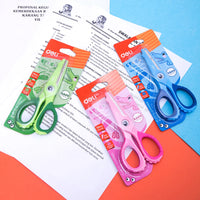 DELI School Scissors Soft-touch Croco 134mm Safe scissor for kids & student stationery cute hand craft scissors paper