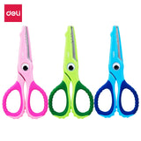 DELI School Scissors Soft-touch Croco 134mm Safe scissor for kids & student stationery cute hand craft scissors paper