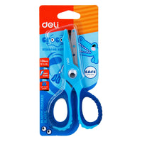 DELI School Scissors Soft-touch Croco 134mm Safe scissor for kids & student stationery cute hand craft scissors paper