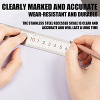 DELI Stainless Steel Straight Ruler Precision 15-30CM Flat Thick Metal Measuring Scale Tools Office Supplies