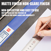 DELI Stainless Steel Straight Ruler Precision 15-30CM Flat Thick Metal Measuring Scale Tools Office Supplies