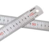 DELI Stainless Steel Straight Ruler Precision 15-30CM Flat Thick Metal Measuring Scale Tools Office Supplies