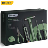 DELI green 6/8 Pcs Multitool Sets Installation Nail Hammer Tape Measuring Home Wrench/Pliers/screwdriver Hand Repair Tools Kits