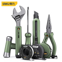 DELI green 6/8 Pcs Multitool Sets Installation Nail Hammer Tape Measuring Home Wrench/Pliers/screwdriver Hand Repair Tools Kits