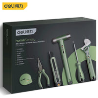 DELI green 6/8 Pcs Multitool Sets Installation Nail Hammer Tape Measuring Home Wrench/Pliers/screwdriver Hand Repair Tools Kits