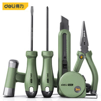 DELI green 6/8 Pcs Multitool Sets Installation Nail Hammer Tape Measuring Home Wrench/Pliers/screwdriver Hand Repair Tools Kits