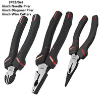 Deli 1/3 Pcs Universal Diagonal Pliers Set Multipurpose Needle Nose Pliers Hardware Tools Electrician Portable Wire Cutters