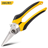 Deli 1 Pcs 7/8 Inch Electrician Shears Non-slip Rubberized Handle Stripper Wire Multifunctional Household Hand Tool Scissors