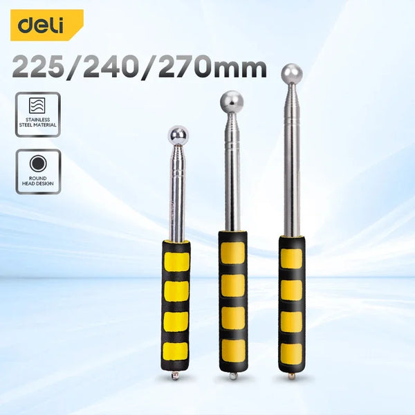 Deli 1 Pcs Adjustable Empty Drum Hammer Floor Test Rod Inspection Room Metal Testing Tools Multifunctional Telescopic Hammer