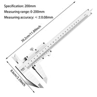 Deli 1 Pcs Vernier Caliper 0-150/0-200/0-300mm Carbon Steel Gauge Multifunctional Woodworking High Precision Measuring Tools