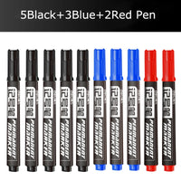 Deli 10/5PC/Lot Permenent Markers Pen 1.5MM Fine Point Waterproof Blue/Black/Red Ink Crude Nib маркеры for Office Stationery