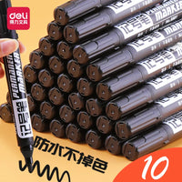 Deli 10/5PC/Lot Permenent Markers Pen 1.5MM Fine Point Waterproof Blue/Black/Red Ink Crude Nib маркеры for Office Stationery