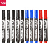 Deli 10/5PC/Lot Permenent Markers Pen 1.5MM Fine Point Waterproof Blue/Black/Red Ink Crude Nib маркеры for Office Stationery