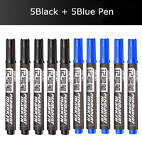 Deli 10/5PC/Lot Permenent Markers Pen 1.5MM Fine Point Waterproof Blue/Black/Red Ink Crude Nib маркеры for Office Stationery