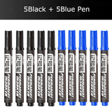 Deli 10/5PC/Lot Permenent Markers Pen 1.5MM Fine Point Waterproof Blue/Black/Red Ink Crude Nib маркеры for Office Stationery