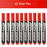 Deli 10/5PC/Lot Permenent Markers Pen 1.5MM Fine Point Waterproof Blue/Black/Red Ink Crude Nib маркеры for Office Stationery