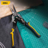 Deli 10 Inch Straight Head Aviation Shears Multifunctional Sheet Metal Cutting Scissors Industrial Professional Hand Tools