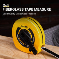 Deli 10M Tape Fiberglass Tape Measure Flexible Measurement Ruler Carpenter Measuring Meter Tape Measure Woodworking Tools