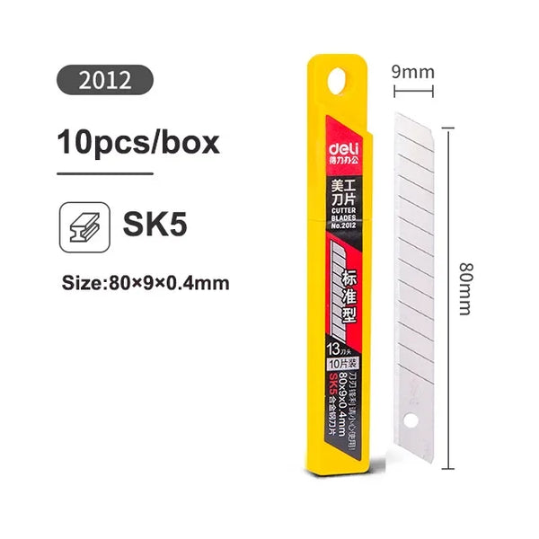 Deli 10pcs/box Knife Blade 19mm Width SK5 Metal Utility Knife Blades f –  AOOKMIYA