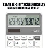 Deli 12-digit Electronic Calculator Home Office Desktop Calculator Student Supplies Financial Tools Coin Cell + Solar Calculator